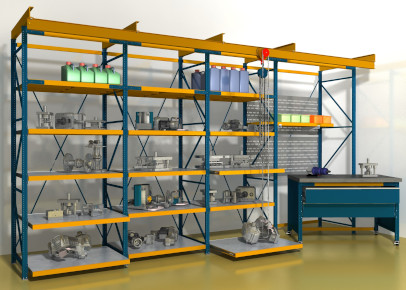 Стеллаж складской с рабочим местом